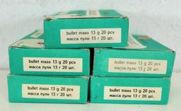 5 Full Boxes Made in Russia 7.62x54R Hunting Cartridges Ammunition...