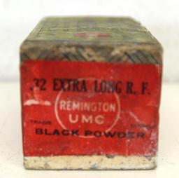 Full Vintage Sealed Two Piece Box Remingrton UMC .32 Extra Long Rimfire Black Powder Cartridges