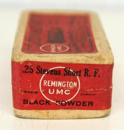 Full Vintage Sealed Two Piece Box Remington UMC .25 Stevens Short Rimfire Cartridges Ammunition...