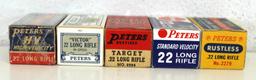 5 Full Different Vintage Boxes Peters .22 LR Cartridges Ammunition...