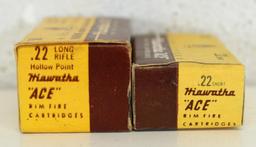 Full Vintage Box Gambles Hiawatha "Ace" .22 LR HP Cartridges Ammunition and Vintage Empty Box