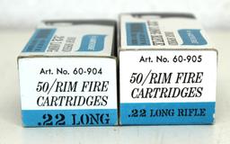 2 Full Vintage Boxes Montgomery Ward Hawthorne Cartridges Ammunition - .22 LR, .22 Long...