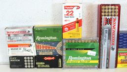 Box Lot - 13 50 Rd. Boxes Mostly Vintage .22 LR Cartridges Ammunition & 2 100 Packs...