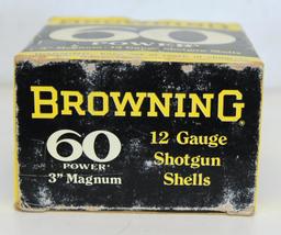 Full Vintage Box Browning 60 Power 12 Ga. 3" Magnum 4 Shot Shotshells Ammunition...