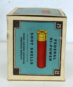 Full Vintage Box Federal Hi-Power 28 Ga. Shotshells Ammunition...