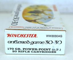 Full Box Winchester Commemorative Antlered Game .30-30 170 gr. Cartridges Ammunition...