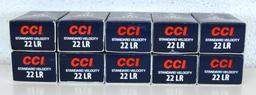 10 Full Boxes (500 Rds) CCI .22 LR Standard Velocity 40 gr. Target Cartridges Ammunition...