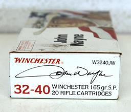 Full Box Winchester Commemorative John Wayne .32-40 Winchester 165 gr. SP Cartridges Ammunition...