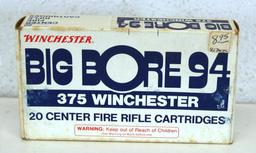 Full Box Winchester Big Bore 94 .375 Winchester 200 gr. Power Point Cartridges Ammunition...