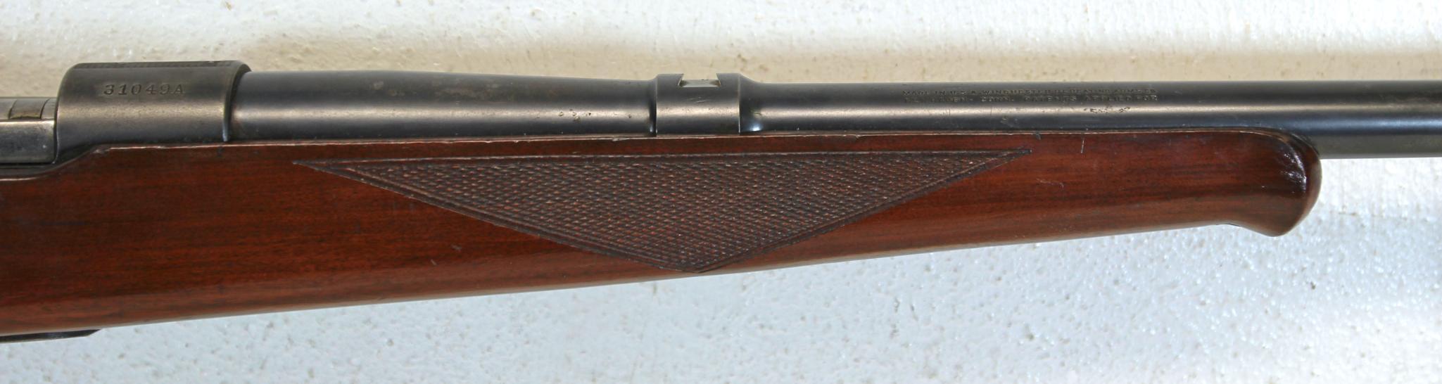 Winchester Model 54 Deluxe .30 WCF Bolt Action Rifle Pacific Rear Peep Sight... Narrow Piece of Wood