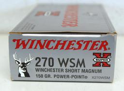 Full Box Winchester .270 WSM 150 gr. Power-Point Cartridges Ammunition...