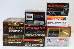 Metal Ammo Can with .40 S&W Cartridges Ammunition - 6 Full Boxes 20 - Mag Tech Guardian Gold, Barnes