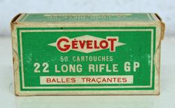 Full Vintage Box Gevelot .22 LR GP Flame Tracer Cartridges Ammunition