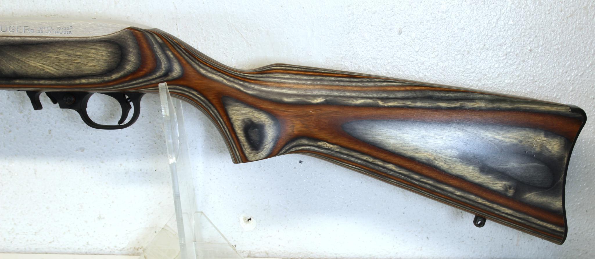 Ruger Model 10/22 Carbine .22 LR Stainless Semi-Auto Rifle Laminate Stock Lightly Used