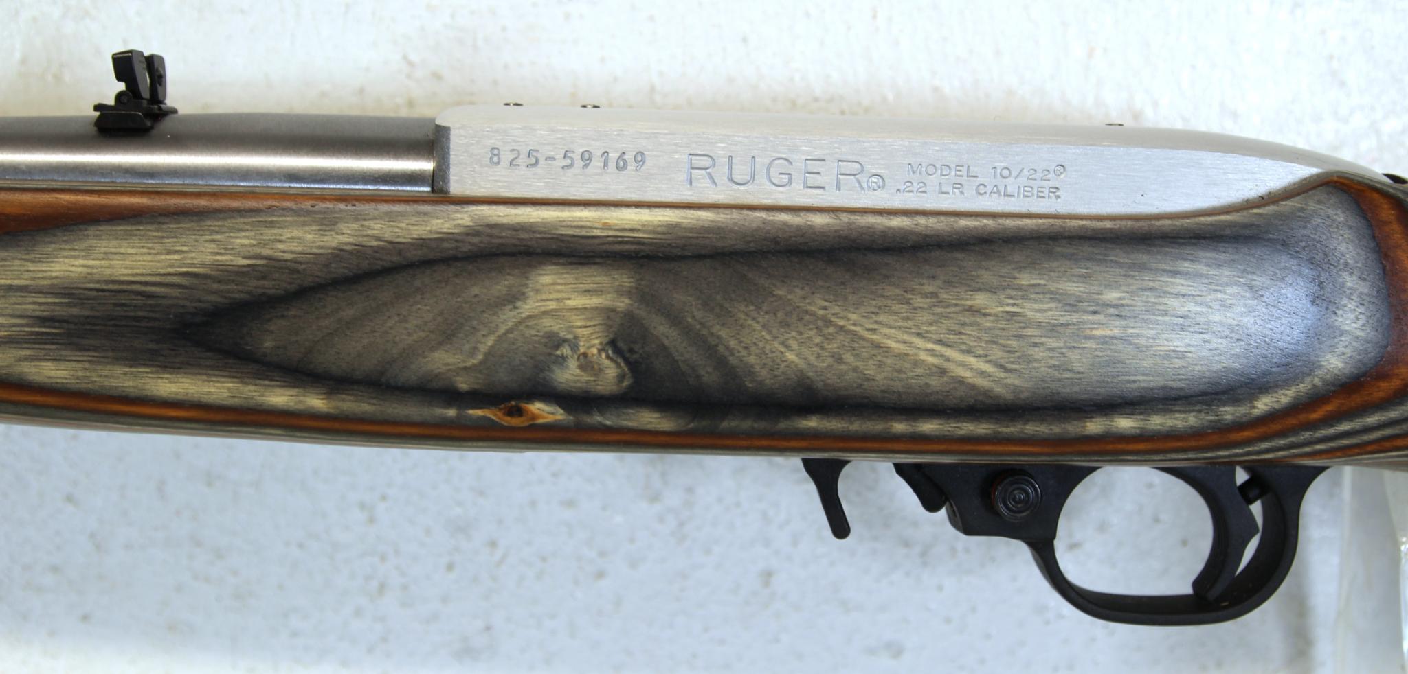 Ruger Model 10/22 Carbine .22 LR Stainless Semi-Auto Rifle Laminate Stock Lightly Used