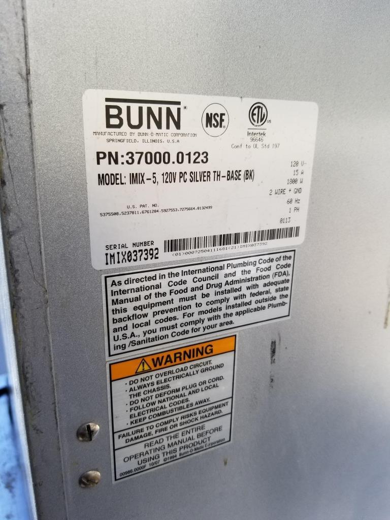 Bunn Model Imix-5 Hot Beverage Dispenser