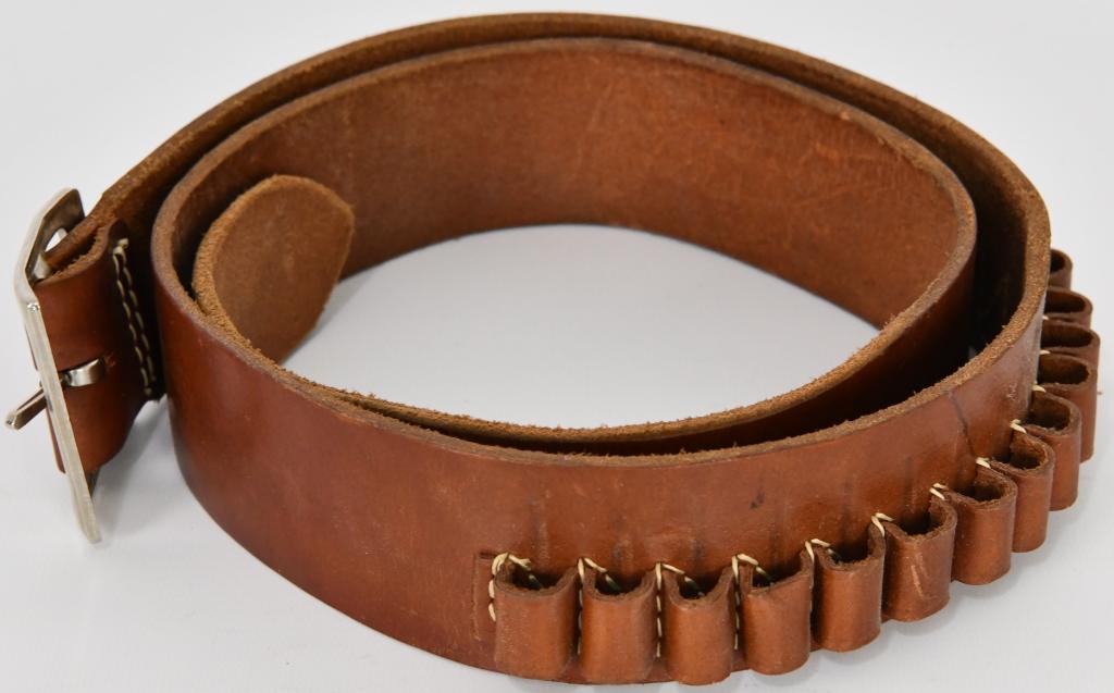THREE LEATHER CARTRIDGE BELTS