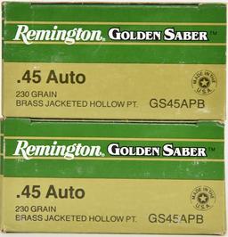 50 Rounds Remington Golden Saber .45 ACP Ammo