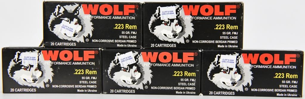 100 Rounds Wolf Performance 223 Remington Ammo