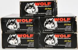 100 Rounds Wolf Performance 223 Remington Ammo