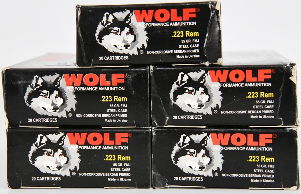 100 Rounds Wolf Performance 223 Remington Ammo