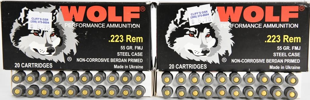 100 Rounds Wolf Performance 223 Remington Ammo