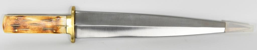 BudK Classic Bone ToothPick Fixed Blade Knife w/le