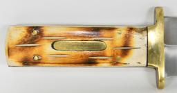 BudK Classic Bone ToothPick Fixed Blade Knife w/le