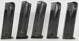 Lot Of 5 Ram Line Ruger 9mm 18 Round Magazines