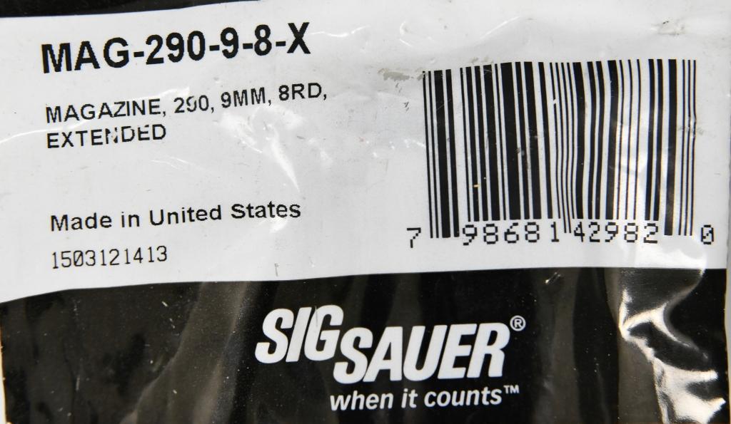 Lot Of 2 NEW SIG P290 9MM 8RD EXT Mag