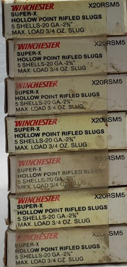35 Rounds Of Winchester Super-X 20 Ga Rifle Slugs