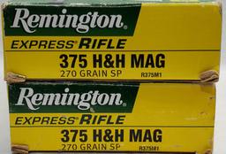 40 Rounds Of Remington .375 H&H Magnum Ammo