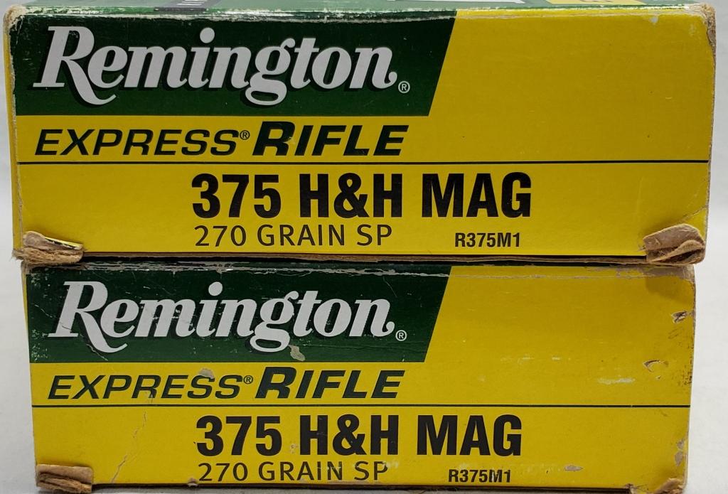 40 Rounds Of Remington .375 H&H Magnum Ammo