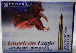 10 Rounds Of Federal American Eagle .50 BMG Ammo