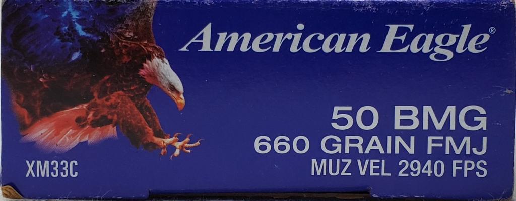 10 Rounds Of Federal American Eagle .50 BMG Ammo