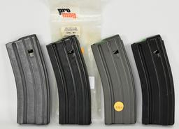 Lot of 4 AR-15 .223 30 Round Magazines , This