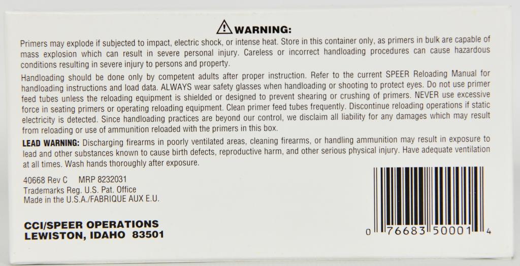 CCI Military #41 for 5.56 Nato Primers Box of 1000