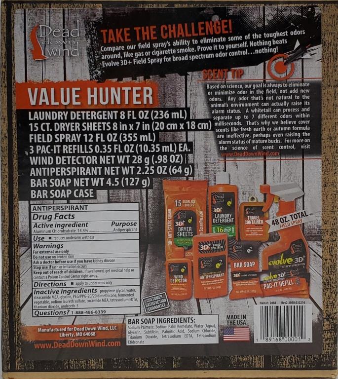 10 Piece Dead Down Wind Value Hunter Scent