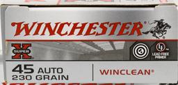 100 Rounds Of Winchester WinClean .45 ACP Ammo