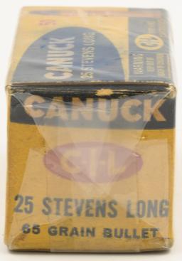 Collectors Box Of 50 Rds Canuck .25 Stevens Long