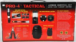 New In Package Pro-4 Tactical Survival Set, 4