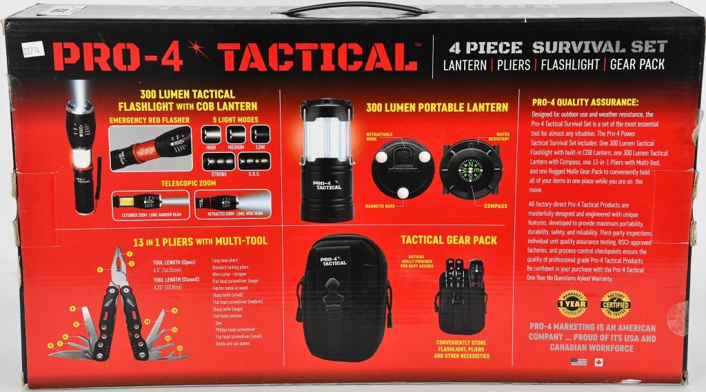 New In Package Pro-4 Tactical Survival Set, 4