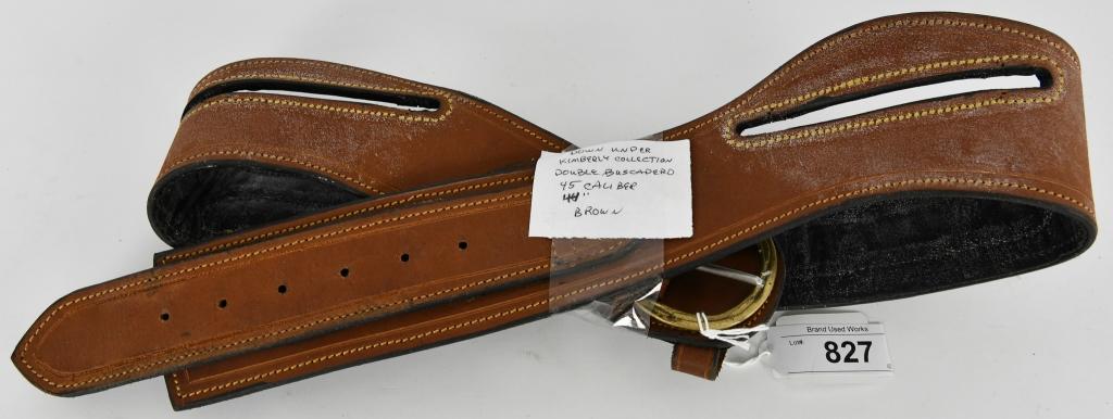 Down Under Double Buscadero 45 cal 44" Belt Brown