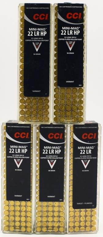 500 Rounds Of CCI Mini-Mag .22 LR Ammunition