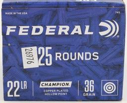525 Rounds Of Federal Champion .22 LR Ammunition