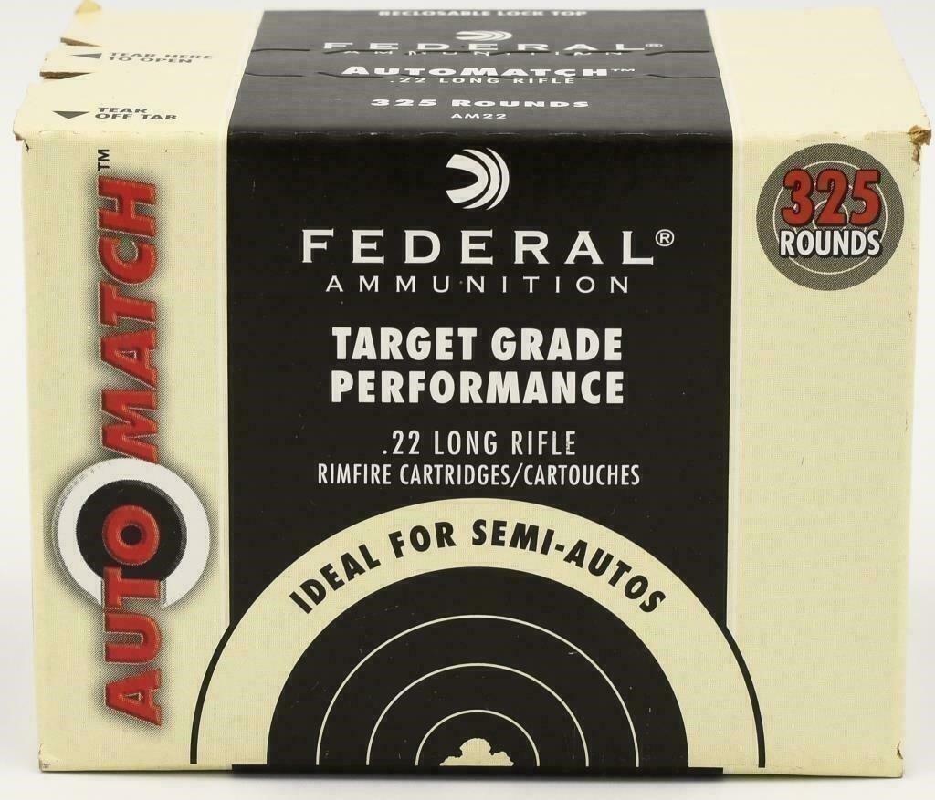 325 Rounds Of Federal Target Grade .22 LR Ammo