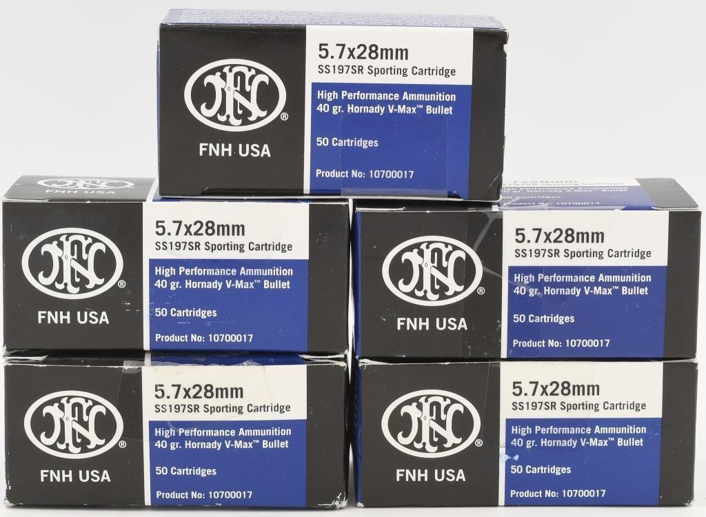 250 Rounds Of FNH USA 5.7x28mm Ammunition