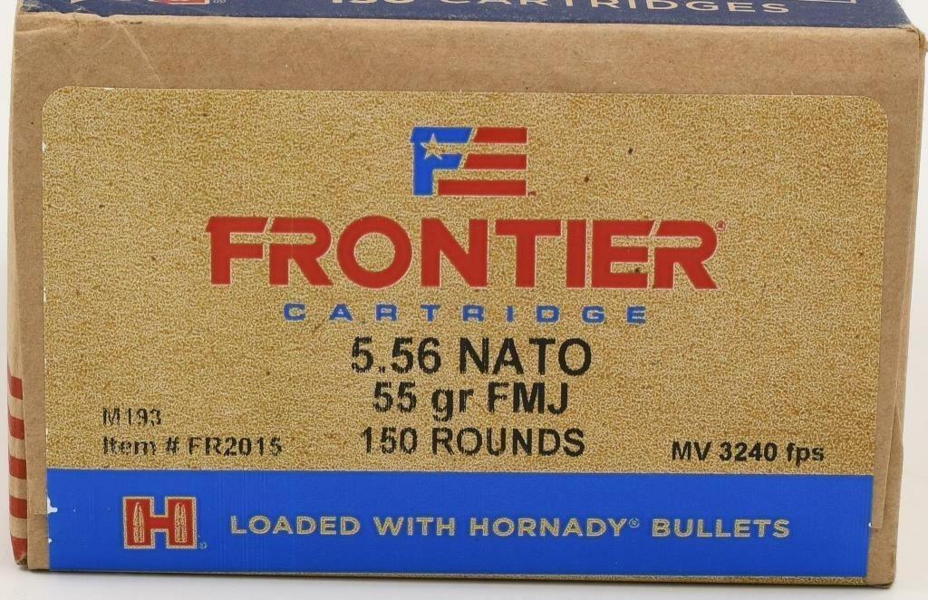 150 Rounds Hornady Frontier 5.56 NATO Ammunition