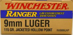 100 Rounds Of Winchester Ranger 9mm Luger Ammo