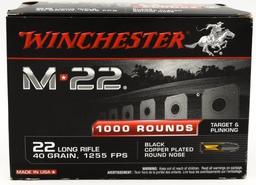 1000 Rounds Of Winchester M22 .22 LR Ammunition